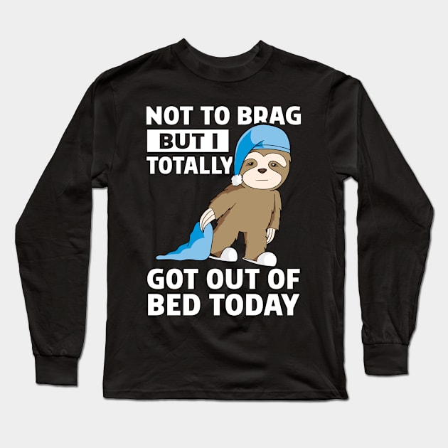 Cute Sloth Sleepy Lazy Long Sleeve T-Shirt by Tobias Store